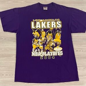 Vintage 2004 Playoffs Los Angeles Lakers “Feel The Roar” Shirt Kobe Shaq Size XL